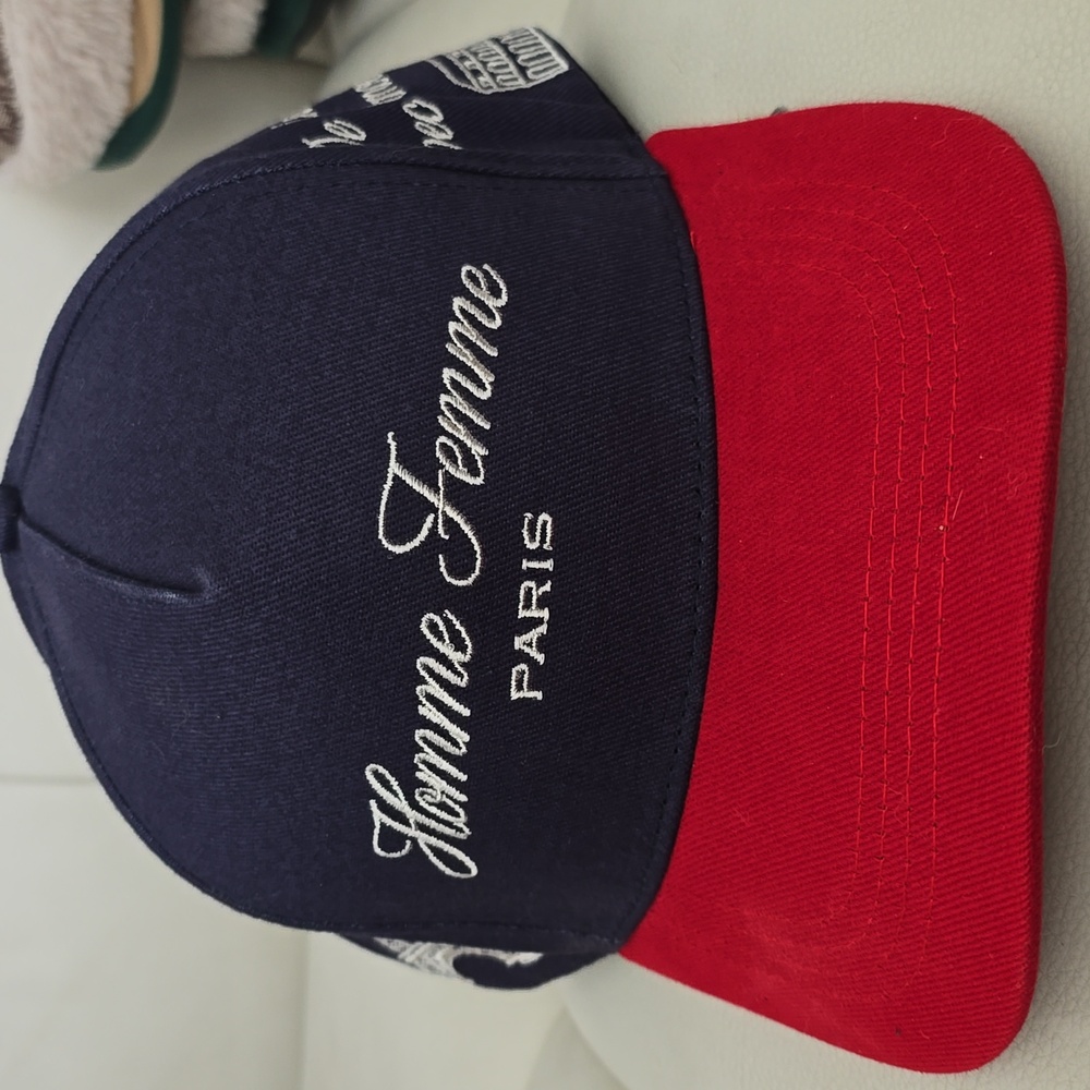 Homme Femme Paris Navy and Red Cap